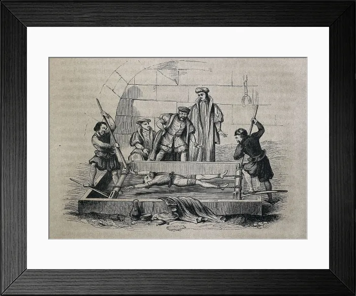 Framed Print : CAMPION, Saint Edmund (1540-1581). Torture of Saint Edmund Campion. Engraving. AISA / Everett Collection**US SALES ONLY**