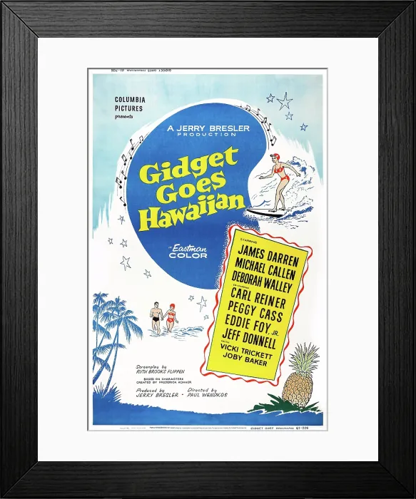 Framed Print : GIDGET GOES HAWAIIAN, poster art, 1961 Framed Print : GIDGET GOES HAWAIIAN, poster art, 1961