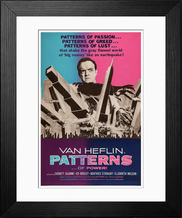 Framed Print : PATTERNS, US poster art, Van Heflin, 1956 Framed Print : PATTERNS, US poster art, Van Heflin, 1956