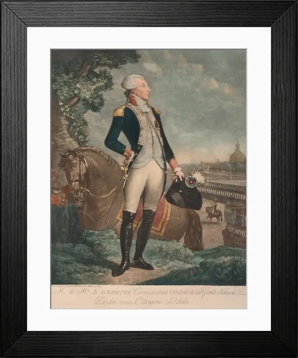Framed Print : French Revolution. Gilbert Motier, the Marquis De La Fayette as a Lieutenant General, and commander-in-chief of France's National Guard 1789-91