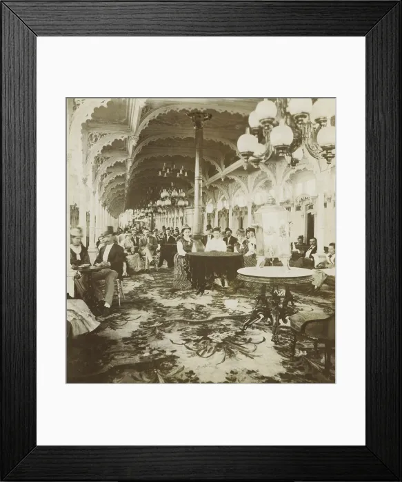 Framed Print : Passengers seated in a great salon of a luxurious river steamboat named Great Republic, ca. 1875 (BSLOC_2020_1_47) Framed Print : Passengers seated in a great salon of a luxurious river steamboat named Great Republic, ca. 1875 (BSLOC_2020_1_47)