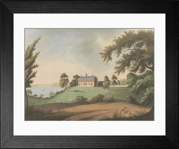 Framed Print : Mount Vernon in Virginia, in view showing the plantation house on the Potomac River, 1800