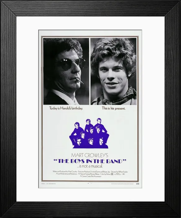 Framed Print : THE BOYS IN THE BAND, US poster art, from left: Leonard Frey, Robert La Tourneaux, 1970