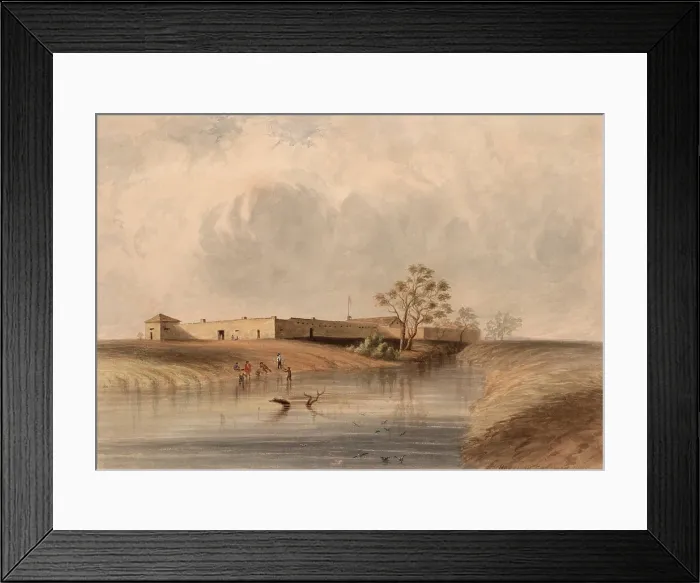 Framed Print : Sutters Fort, near Sacramento City, California, 1852, by Harrison Eastman. The fort housed an agricultural and trade association built in 1841 by John Sutter Framed Print : Sutters Fort, near Sacramento City, California, 1852, by Harrison Eastman. The fort housed an agricultural and trade association built in 1841 by John Sutter