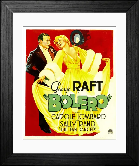 Framed Print : BOLERO, from left: George Raft, Carole Lombard on window card, 1934