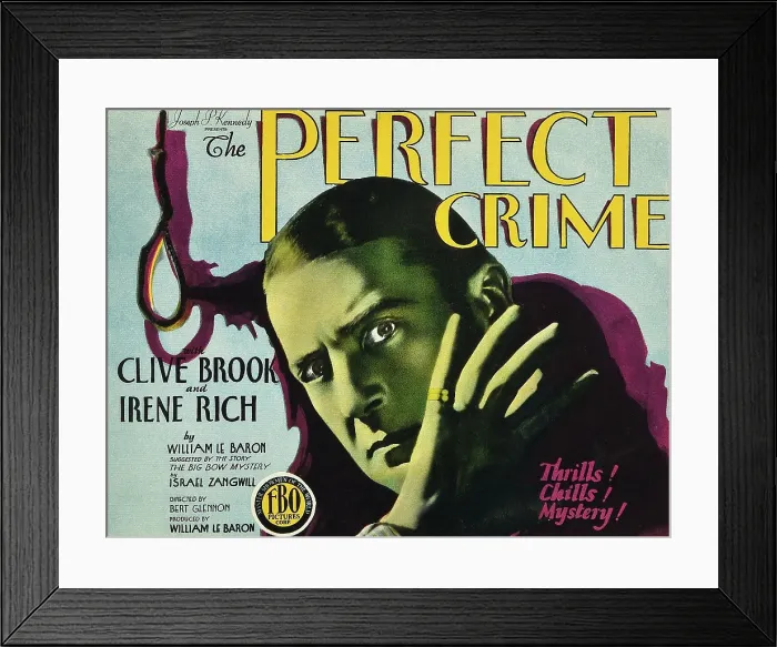 Framed Print : PERFECT CRIME, Clive Brook on title card, 1928