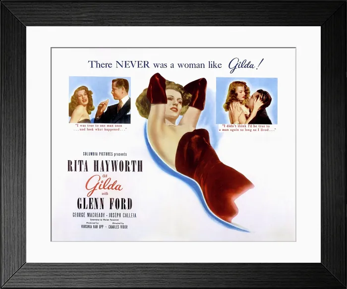 Framed Print : GILDA, Rita Hayworth, Glenn Ford, 1946
