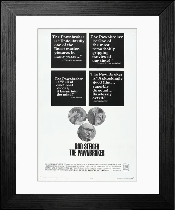 Framed Print : THE PAWNBROKER, US poster, far bottom: Rod Steiger, 1964