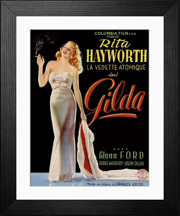 Framed Print : GILDA, Belgian poster, Rita Hayworth, 1946 Framed Print : GILDA, Belgian poster, Rita Hayworth, 1946