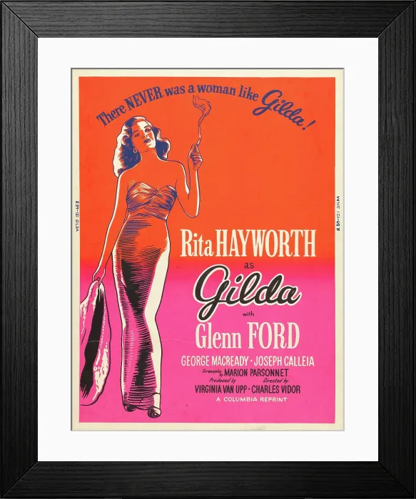 Framed Print : GILDA, Rita Hayworth on US poster art, 1946