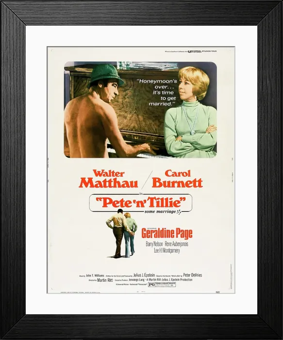 Framed Print : PETE N TILLIE, US poster art, from left: Walter Matthau, Carol Burnett, 1972