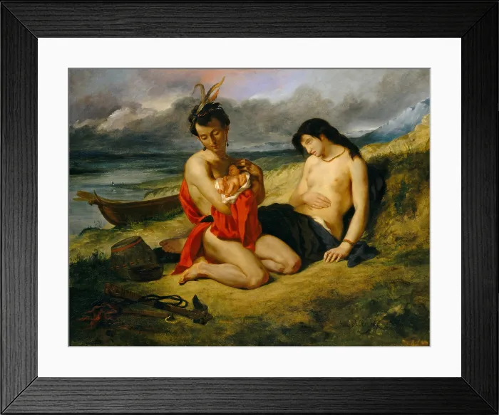 Framed Print : THE NATCHEZ, by Eugene Delacroix, 1823-35, French painting, oil on canvas