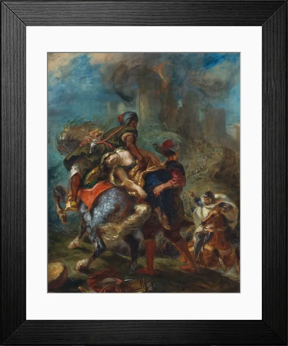 Framed Print : THE ABDUCTION OF REBECCA, by Eugene Delacroix, 1846, French painting, oil on canvas