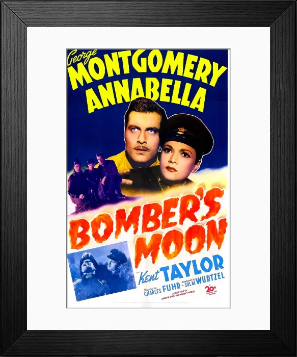 Framed Print : BOMBER'S MOON, US poster, George Montgomery, Annabella, 1943. TM and copyright 20th Century Fox Film Corp. All rights reserved / courtesy Everett Collection