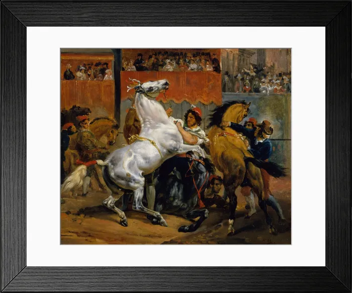 Framed Print : START OF THE RACE OF THE RIDERLESS HORSES, by Horace Vernet, 1820, French painting, oil on canvas Framed Print : START OF THE RACE OF THE RIDERLESS HORSES, by Horace Vernet, 1820, French painting, oil on canvas