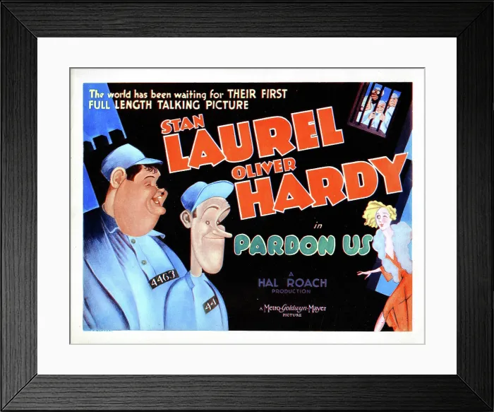 Framed Print : PARDON US, titlecard, front, from left: Oliver Hardy, Stan Laurel, 1931
