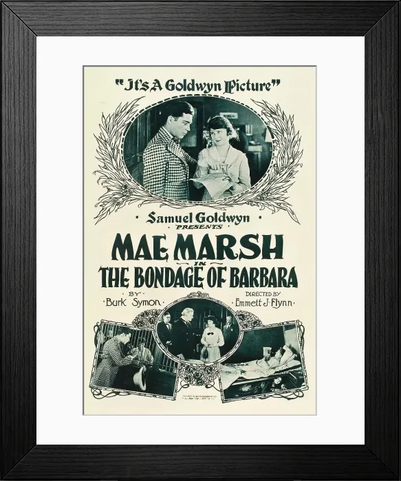 Framed Print : THE BONDAGE OF BARBARA, US poster, top from left: Matt Moore, Mae Marsh, 1919