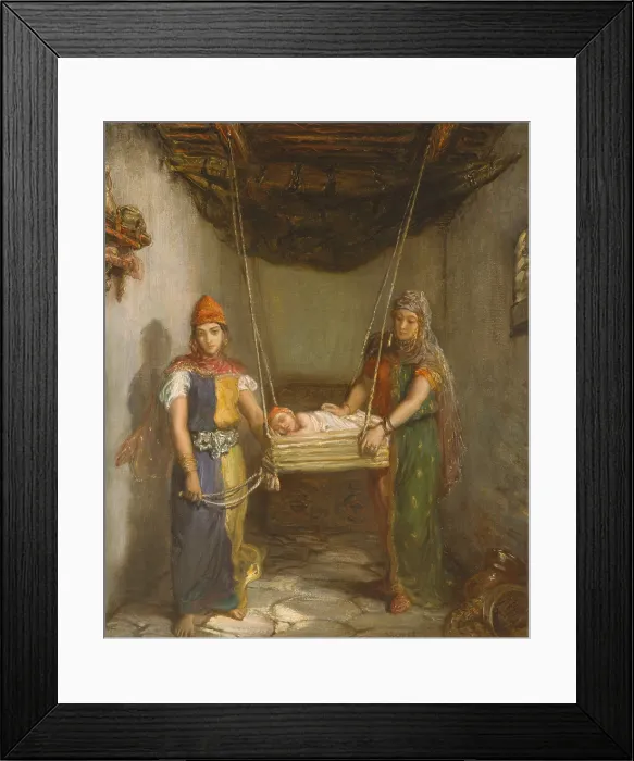 Framed Print : SCENE IN THE JEWISH QUARTER OF CONSTANTINE, by Theodore Chasseriau, 1851, French oil painting