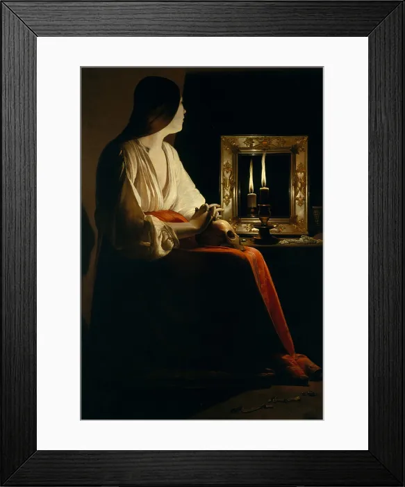 Framed Print : THE PENITENT MAGDALEN, by Georges de La Tour, 1640, French painting, oil on canvas Framed Print : THE PENITENT MAGDALEN, by Georges de La Tour, 1640, French painting, oil on canvas