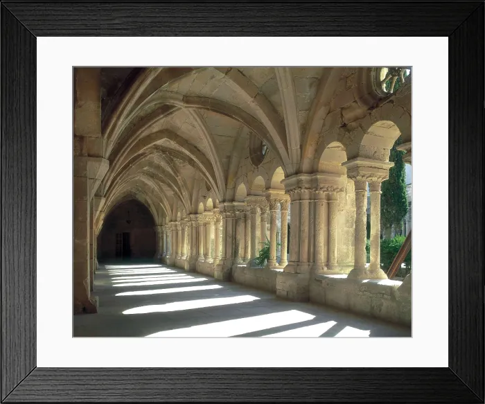 Framed Print : Monastery of Santa Mara de Vallbona. SPAIN. CATALONIA. LLEIDA. Vallbona de les Monges. Cloister. Eastern nave. Cistercian art. Architecture Framed Print : Monastery of Santa Mara de Vallbona. SPAIN. CATALONIA. LLEIDA. Vallbona de les Monges. Cloister. Eastern nave. Cistercian art. Architecture