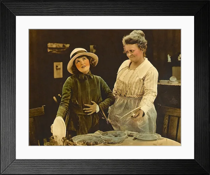 Framed Print : A GIRL NAMED MARY, l-r: Marguerite Clark, Aggie Herring on lobbycard, 1919