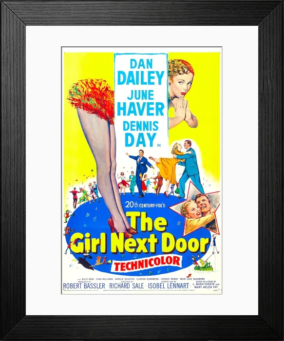 Framed Print : THE GIRL NEXT DOOR, US poster, June Haver (top), in star from left: June Haver, Dan Dailey, 1953, TM & Copyright 20th Century Fox Film Corp. / courtesy Everett Collection