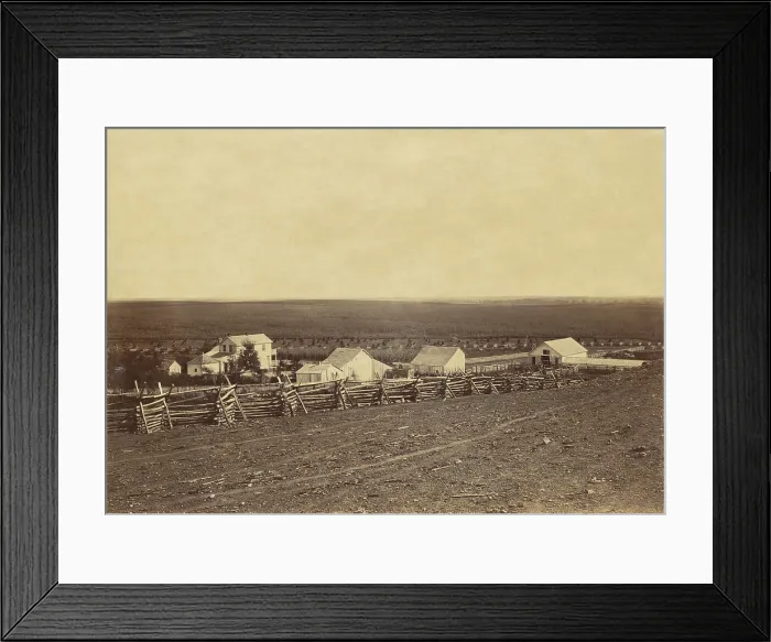 Framed Print : MOORES SUMMIT, KANSAS, 1867, photographed by Alexander Gardner in his Across the Continent on the Union Pacific Railway, Eastern Division series