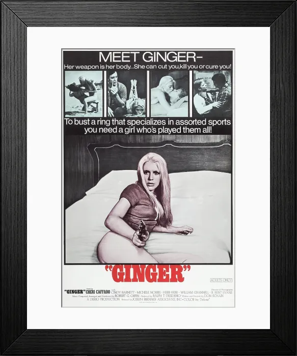 Framed Print : GINGER, US poster, Cheri Caffaro, 1971