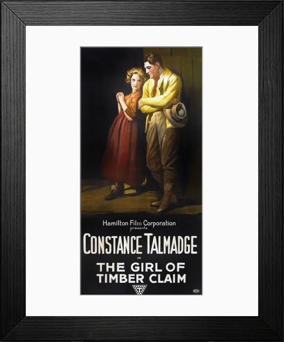 Framed Print : THE GIRL OF TIMBER CLAIM, (aka A GIRL OF THE TIMBER CLAIMS), left: Constance Talmadge on poster art, 1917 Framed Print : THE GIRL OF TIMBER CLAIM, (aka A GIRL OF THE TIMBER CLAIMS), left: Constance Talmadge on poster art, 1917