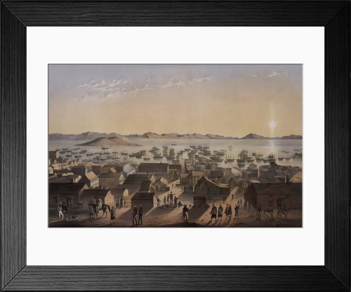 Framed Print : View of San Francisco, California, looking toward the bay, by Frank Marryat, ca. 1849-1850