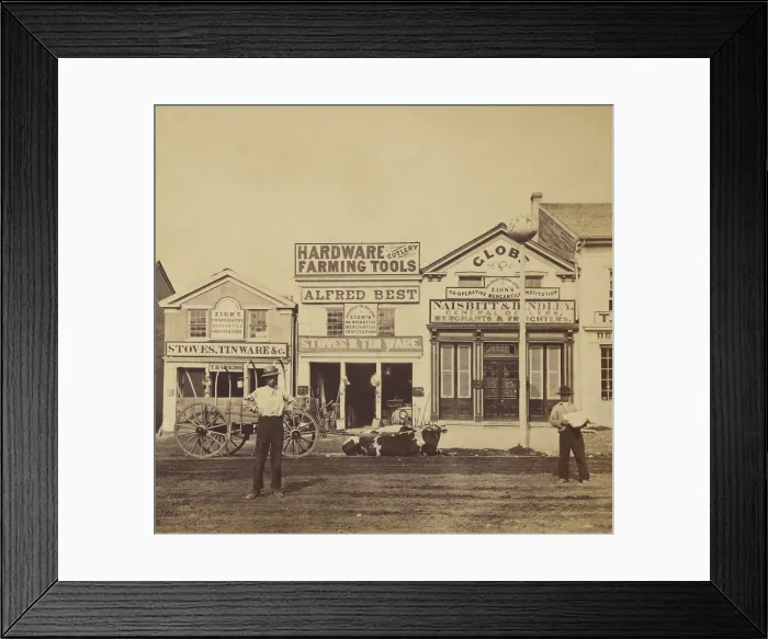 Framed Print : Three stores in Salt Lake City post signs, Holiness to the Lord. Zion's Cooperative Mercantile Institution. The ZCMI was a departments store that worked out of separate shops