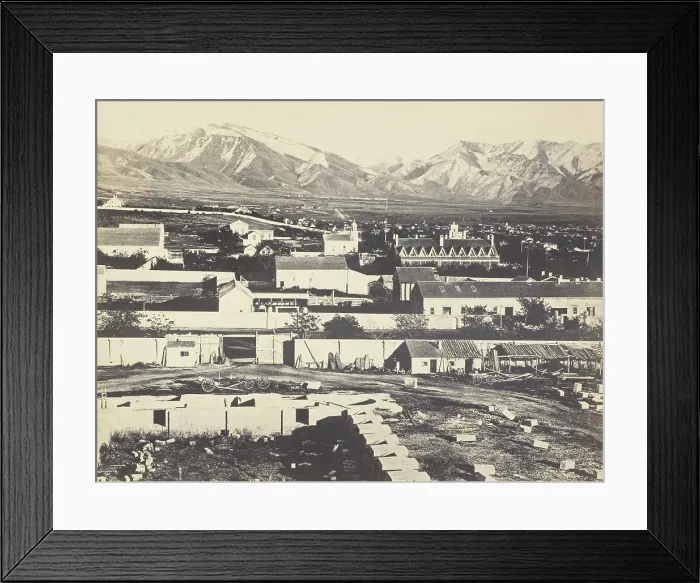 Framed Print : Salt Lake City with the Wasatch Mountains in the background, by Andrew J. Russell, 1868-1869