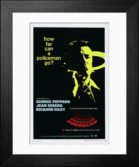 Framed Print : PENDULUM, US poster, George Peppard, 1969 Framed Print : PENDULUM, US poster, George Peppard, 1969
