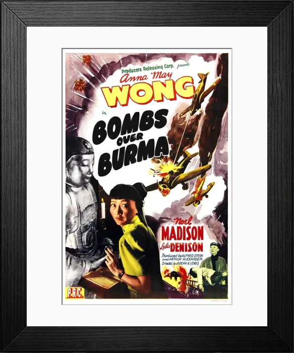 Framed Print : BOMBS OVER BURMA, US poster, Anna May Wong, 1943