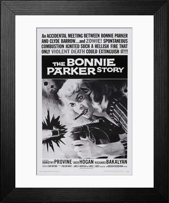 Framed Print : THE BONNIE PARKER STORY, Dorothy Provine on poster art, 1958