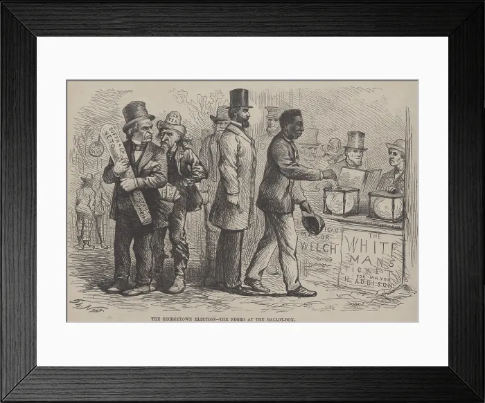 Framed Print : Georgetown elections - the Negro at the ballot-box, 1867