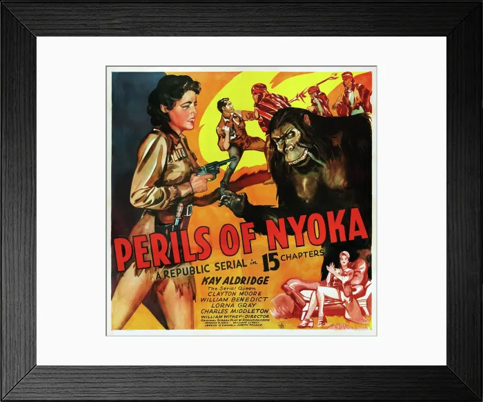 Framed Print : PERILS OF NYOKA, US poster art, Kay Aldridge, 1942