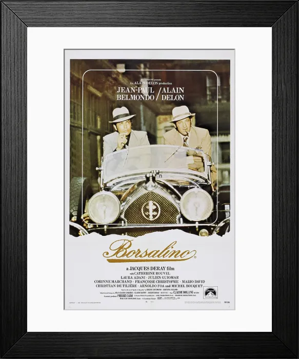 Framed Print : BORSALINO, l-r: Alain Delon, Jean-Paul Belmondo on poster art, 1970
