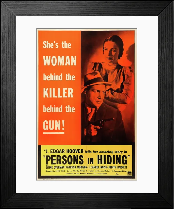 Framed Print : PERSONS IN HIDING, US poster art, from top: Patricia Morison, J. Carrol Naish, 1939 Framed Print : PERSONS IN HIDING, US poster art, from top: Patricia Morison, J. Carrol Naish, 1939