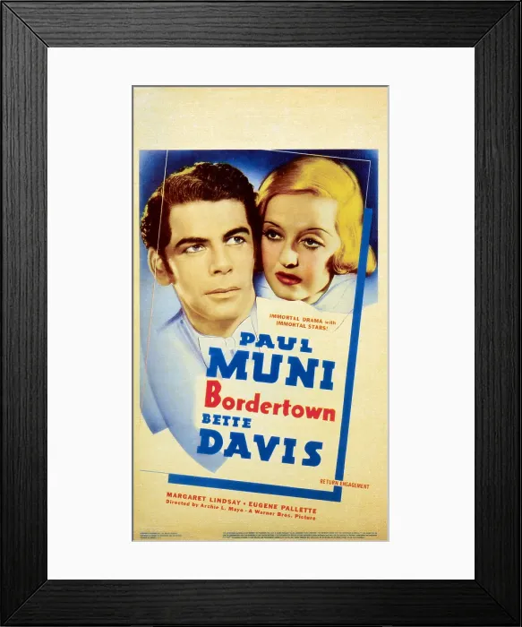 Framed Print : BORDERTOWN, US poster art, from left: Paul Muni, Bette Davis, 1935 Framed Print : BORDERTOWN, US poster art, from left: Paul Muni, Bette Davis, 1935
