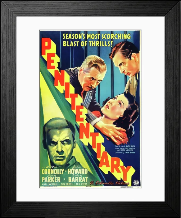 Framed Print : PENITENTIARY, US poster art, clockwise from top left: Walter Connolly, John Howard, Jean Parker, Marc Lawrence, 1938 Framed Print : PENITENTIARY, US poster art, clockwise from top left: Walter Connolly, John Howard, Jean Parker, Marc Lawrence, 1938