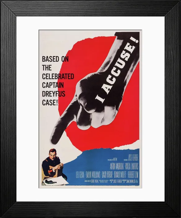 Framed Print : I ACCUSE!, US poster art, Jose Ferrer, 1958