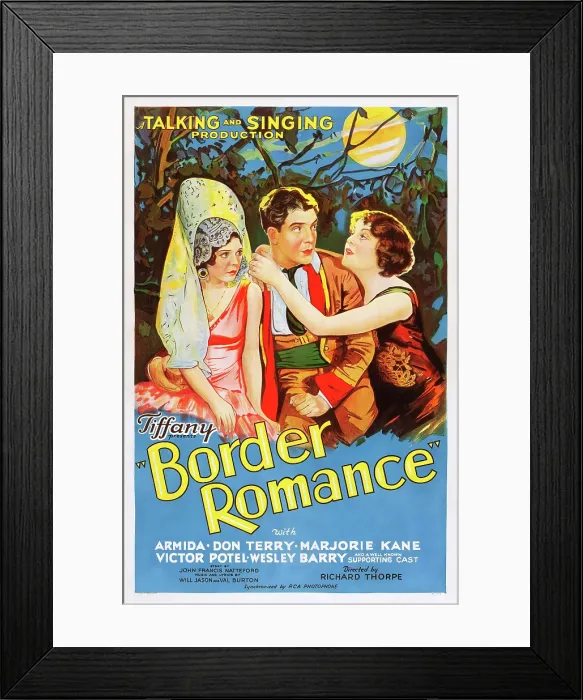 Framed Print : BORDER ROMANCE, US poster art, Armida, (left), Don Terry, (center), 1929