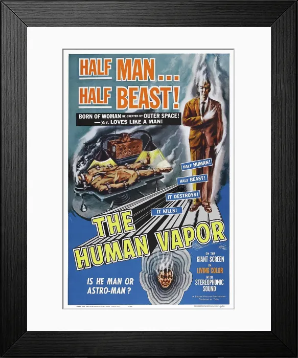 Framed Print : THE HUMAN VAPOR, (aka GASU NINGEN DAI ICHIGO), US poster, 1960