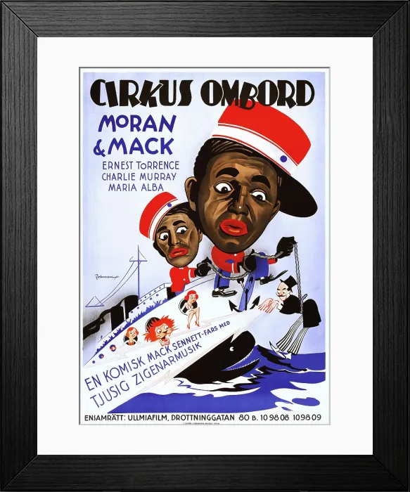 Framed Print : HYPNOTIZED, (aka CIRKUS OMBORD), l-r: George Moran, Charles Mack on Swedish poster art, 1932