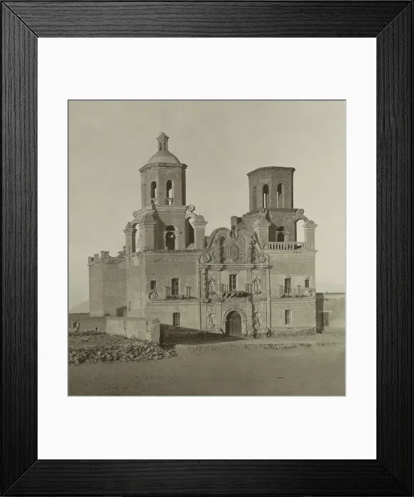 Framed Print : San Xavier mission near Tucson, Arizona, ca. 1900. It was founded as a Catholic mission by Father Eusebio Kino in 1692. The church was built between 1783 and 1797 (BSLOC_2020_1_8)