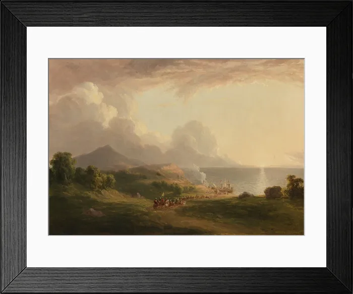 Framed Print : DEPARTURE OF COLUMBUS FOR THE NEW WORLD, by Asher Brown Durand, ca. 1842-1834 Framed Print : DEPARTURE OF COLUMBUS FOR THE NEW WORLD, by Asher Brown Durand, ca. 1842-1834