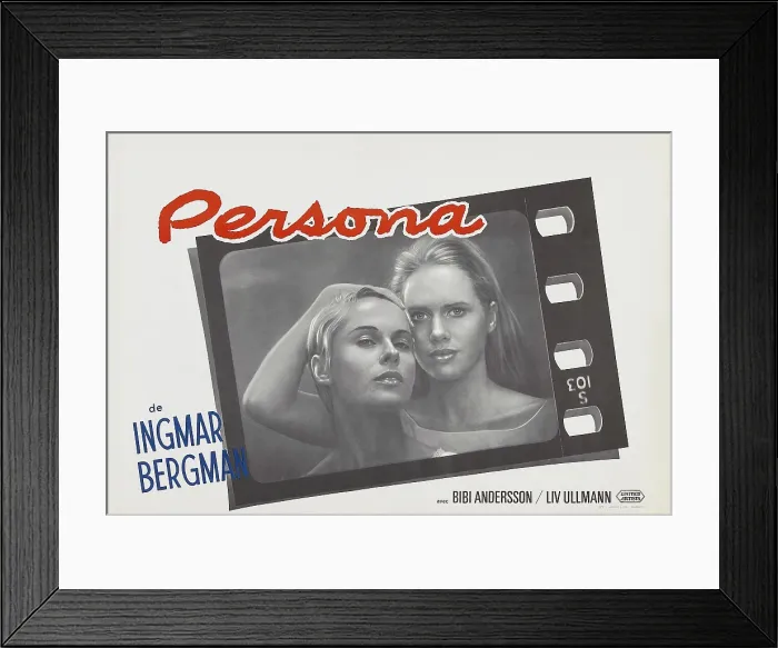 Framed Print : PERSONA, Belgian lobbycard, Bibi Andersson, Liv Ullmann, 1966