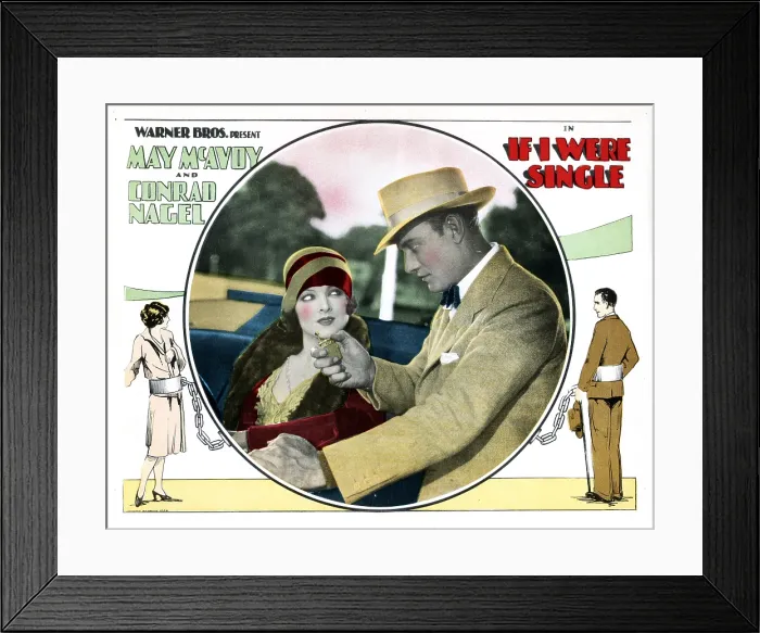Framed Print : IF I WERE SINGLE, from left, Myrna Loy, Conrad Nagel, 1927
