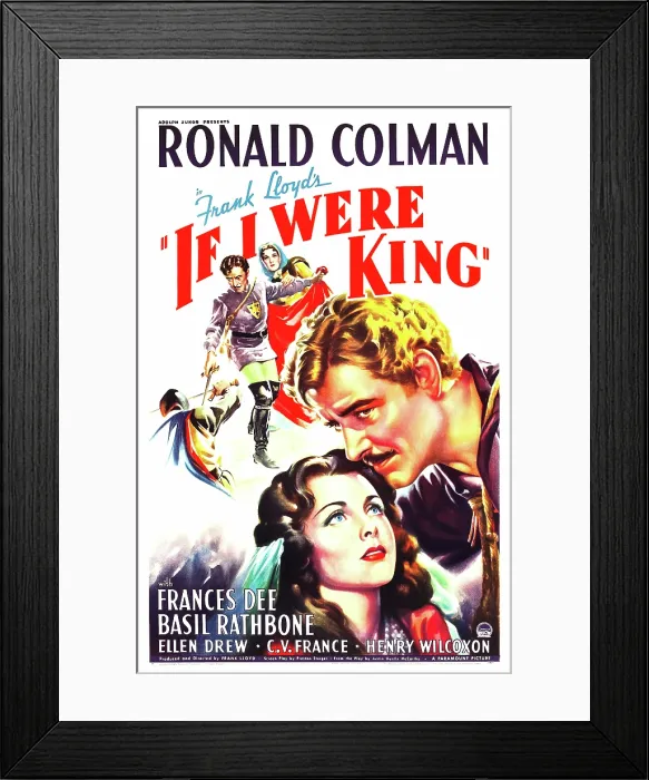 Framed Print : IF I WERE KING, US poster art, clockwise from left: Ronald Colman, Frances Dee, Ronald Colman, Frances Dee, 1938